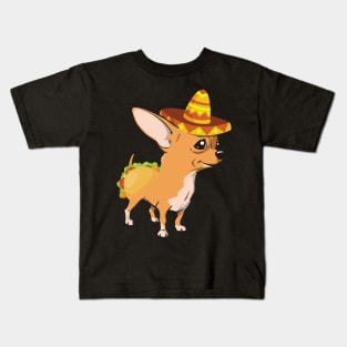 Cute dog chihuahua mexico cinco de mayo Kids T-Shirt